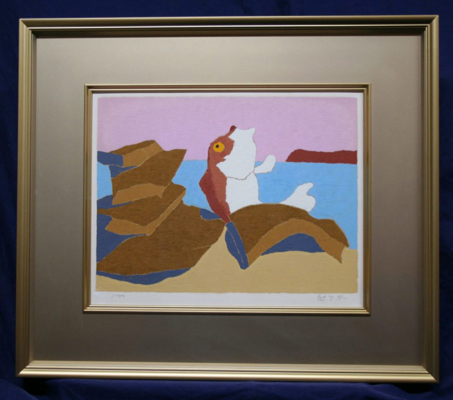 熊谷守一 海 シルクスクリーン 1973－74年制作 | 美濃和紙・掛軸・絵画